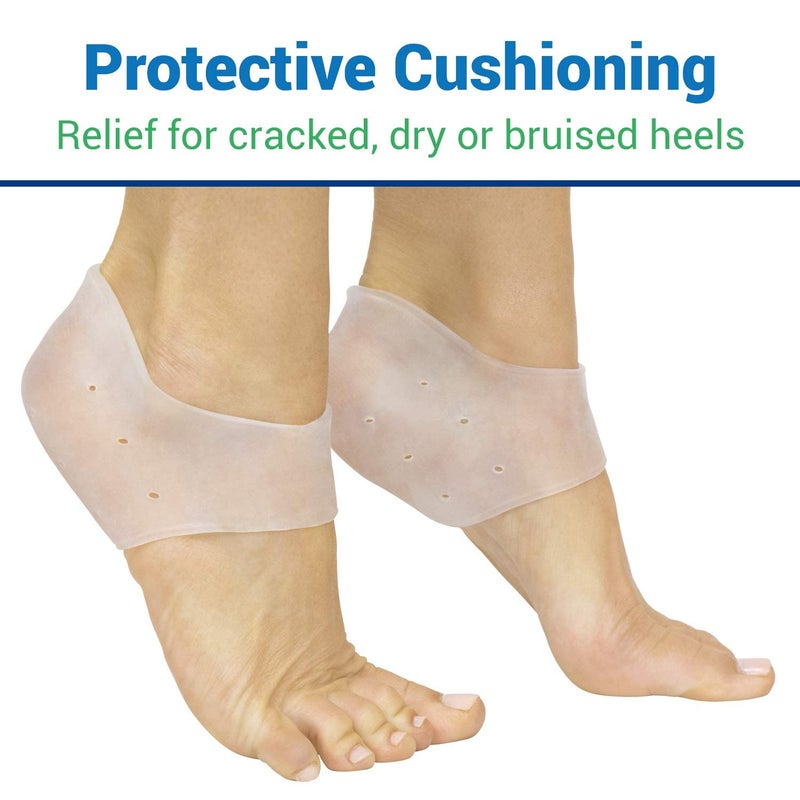 ViveSole Silicone Heel Protectors (2 Pairs) - Gel Guard for Women and Men Moisturizing Relief Blister  Cracked Foot  Plantar Fasciitis  Spurs Soft Cushion Support Protective Insert Sleeve - Image 4